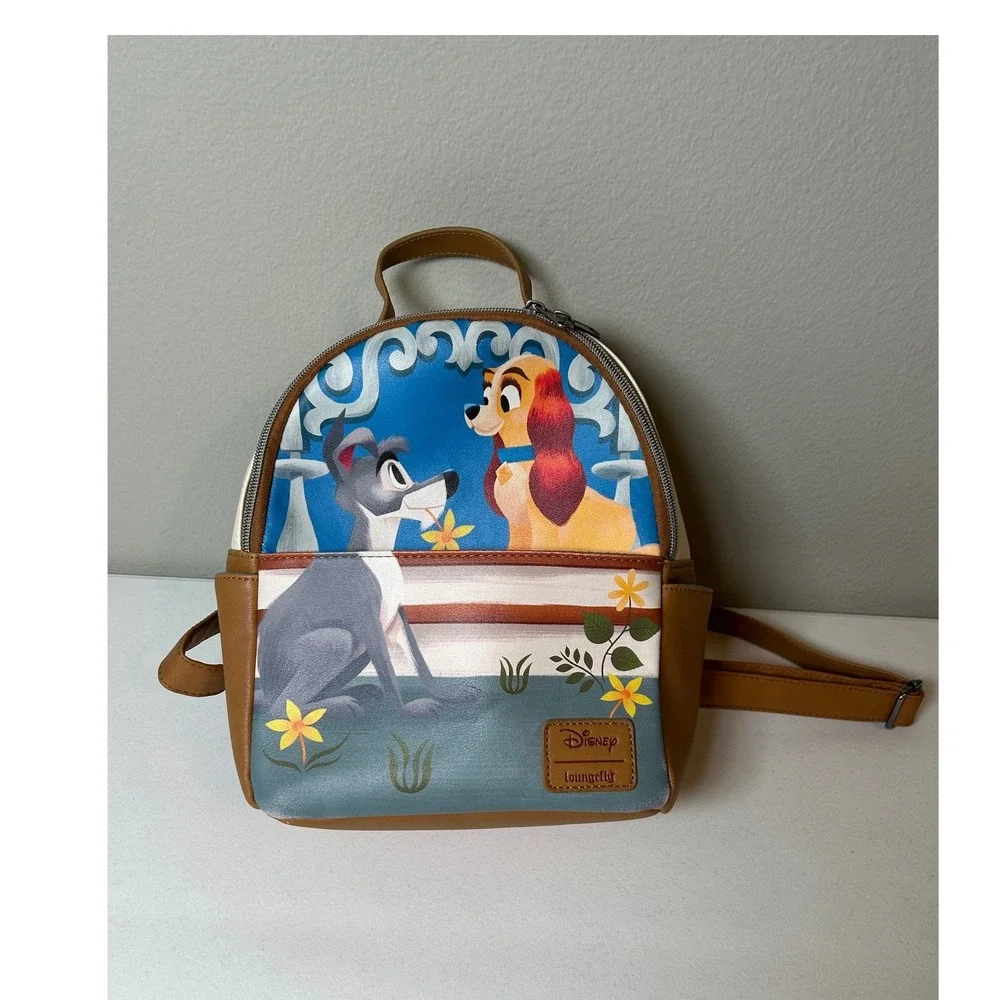 Disney Loungefly Mini Backpack Purse Lady and the Tramp Bella Notte Scene